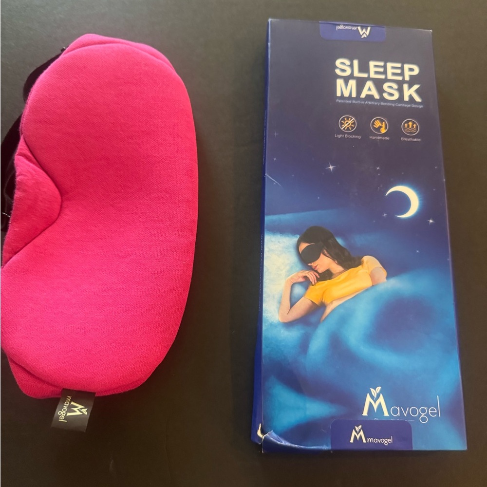 New in Box Mavogel Cotton Sleep Mask - Light Blocking Soft and Comfortable, Pink